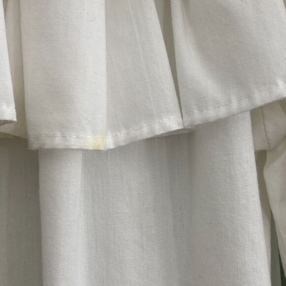 Rockmount Ranch Wear Ruffle Top Blouse Womens Medium White USA Western VTG - Picture 4 of 10